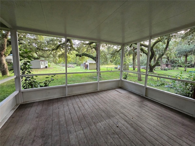 view of unfurnished sunroom