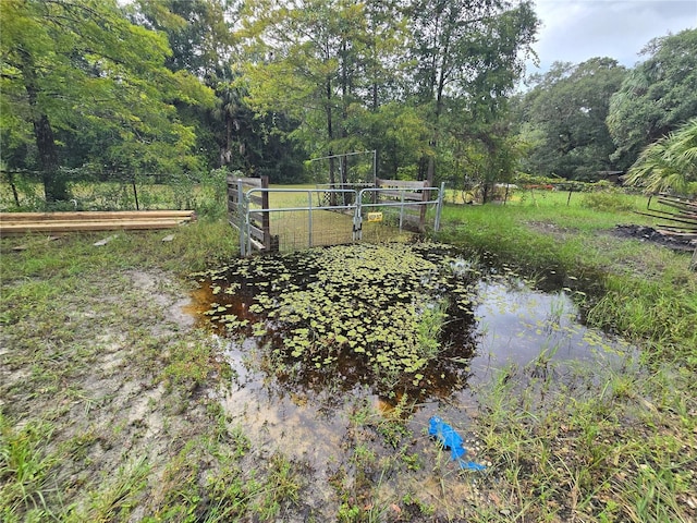 view of yard featuring a water view