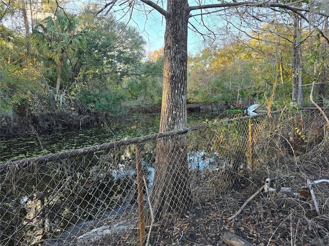 view of yard with a water view