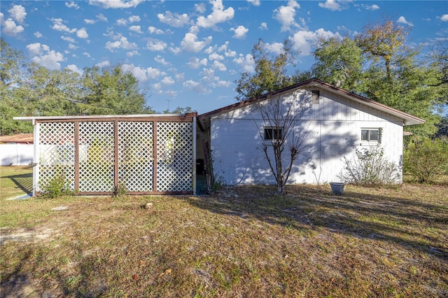 exterior space with a yard