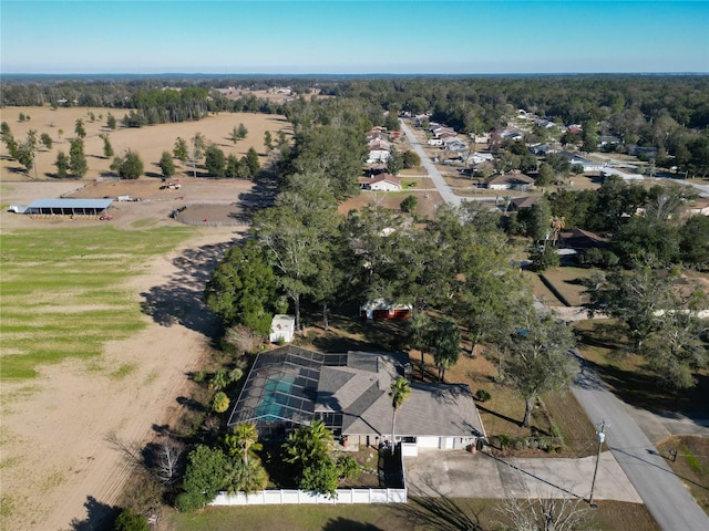 bird's eye view with a rural view