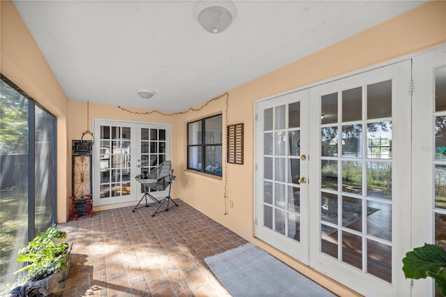 exterior space featuring french doors