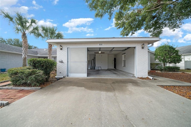 view of garage