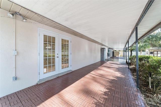 view of patio / terrace featuring french doors