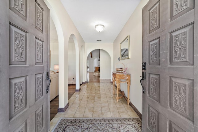 view of tiled foyer entrance