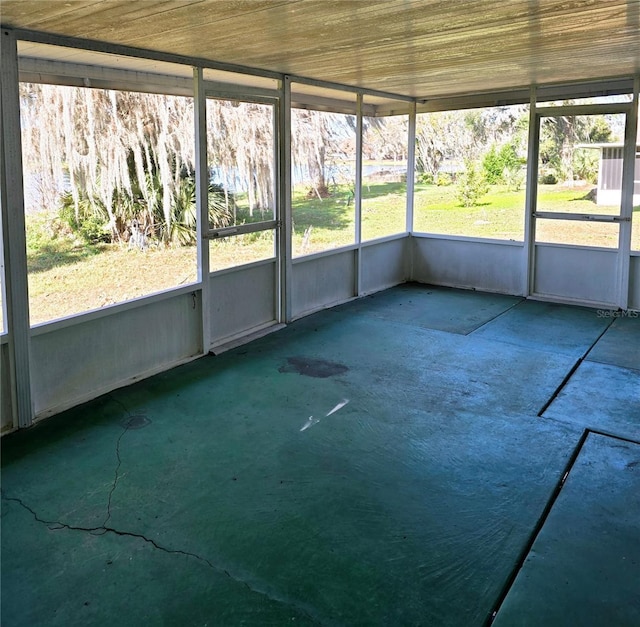 view of unfurnished sunroom