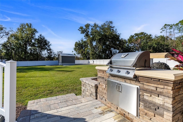 view of patio featuring area for grilling