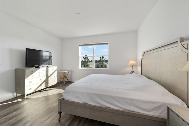 bedroom featuring dark wood-type flooring