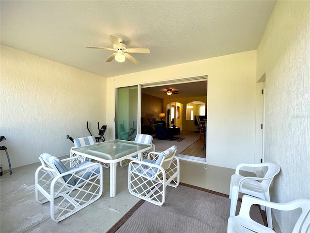 view of patio / terrace with ceiling fan