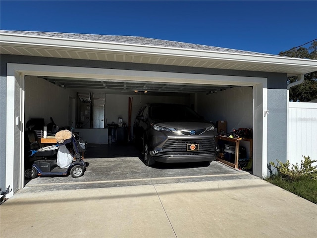 view of garage