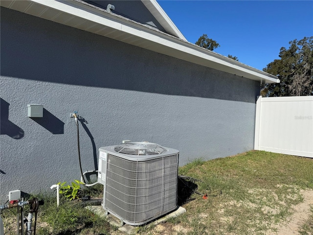 exterior details featuring central AC unit