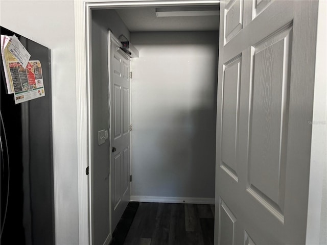 hall featuring dark hardwood / wood-style flooring