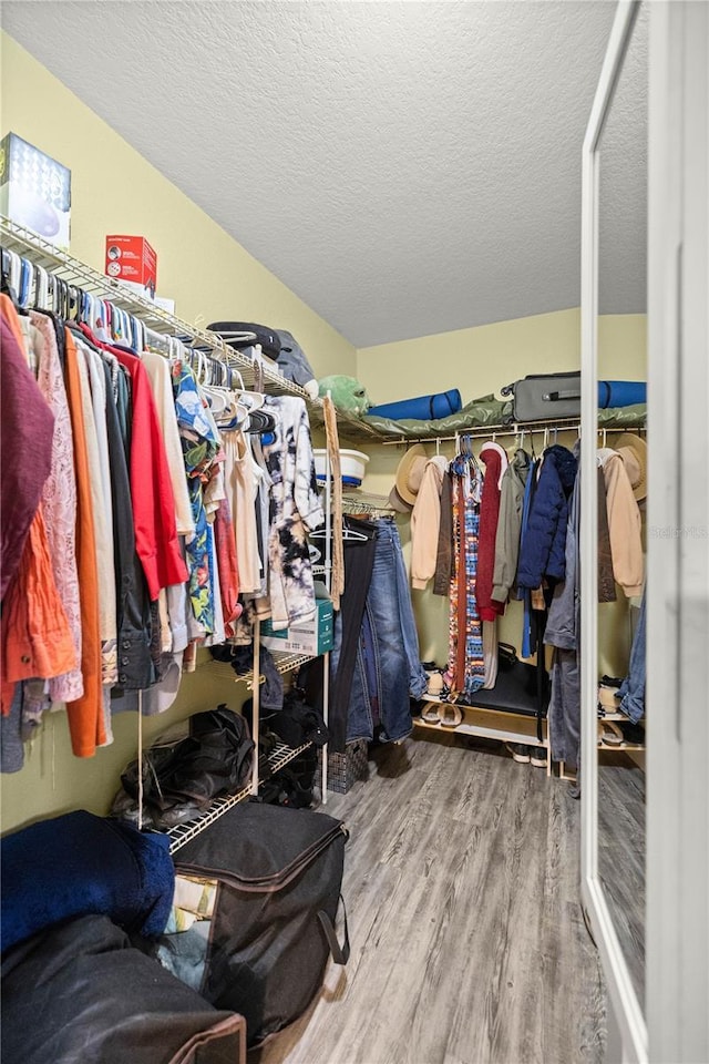 walk in closet featuring hardwood / wood-style floors