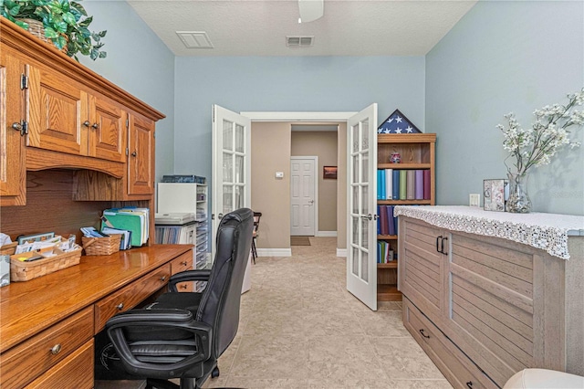 home office featuring french doors