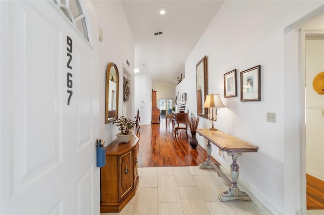 hallway featuring light hardwood / wood-style floors