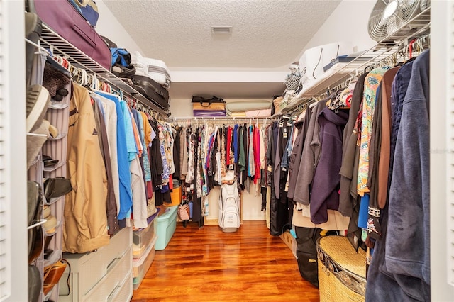 walk in closet featuring wood-type flooring