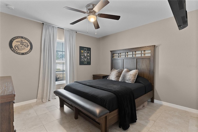 bedroom with ceiling fan