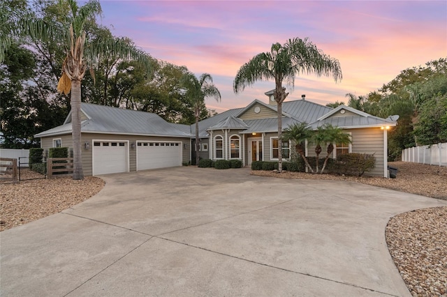 view of front facade with a garage