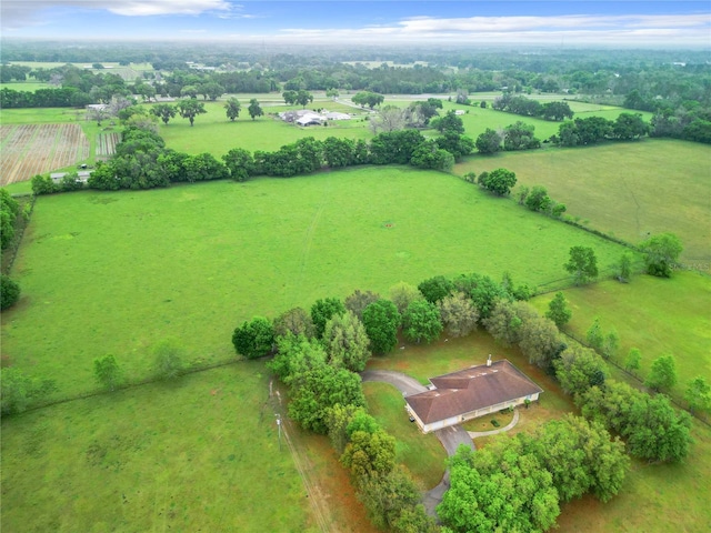 aerial view featuring a rural view