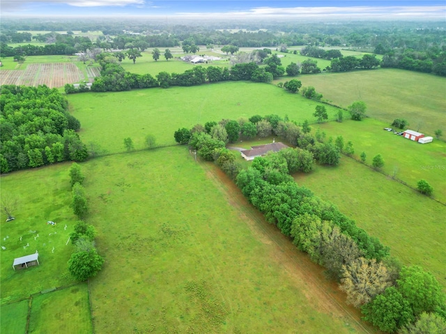 bird's eye view featuring a rural view