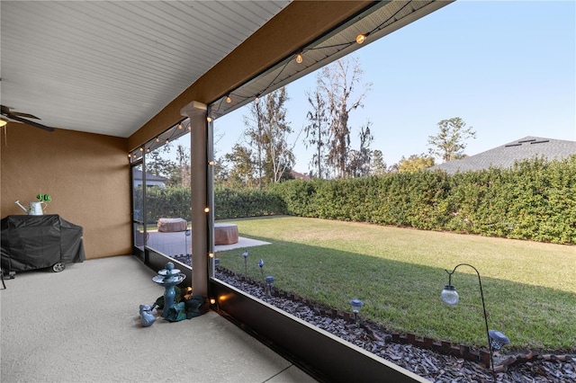 view of yard with a patio area