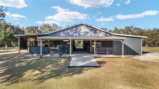 exterior space featuring an outbuilding