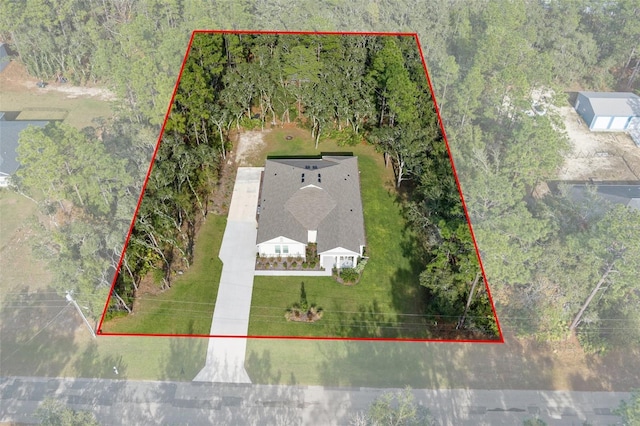 5477 N Princewood Dr, Beverly Hills, FL 34465 - view from above of property featuring property parcel outlined