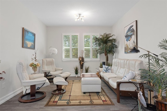 living room featuring hardwood / wood-style flooring