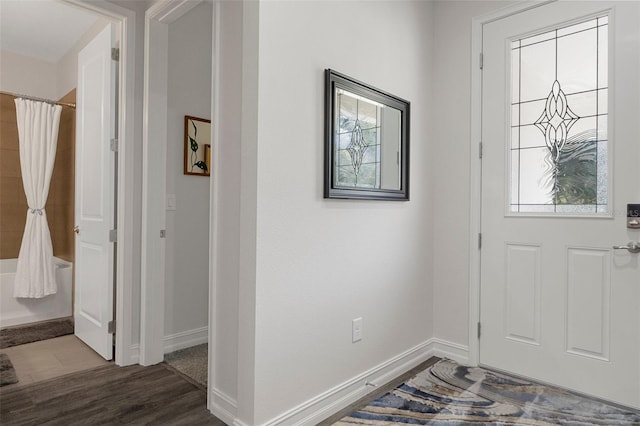 entrance foyer featuring hardwood / wood-style floors