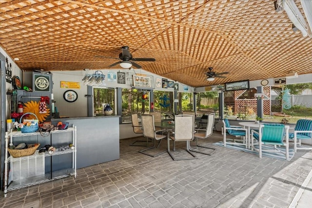 view of patio / terrace featuring ceiling fan