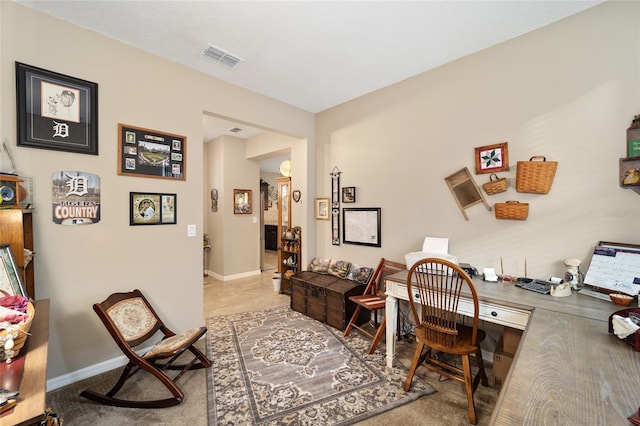 view of carpeted office