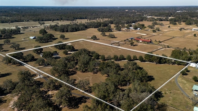 aerial view with a rural view