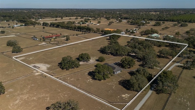 drone / aerial view featuring a rural view