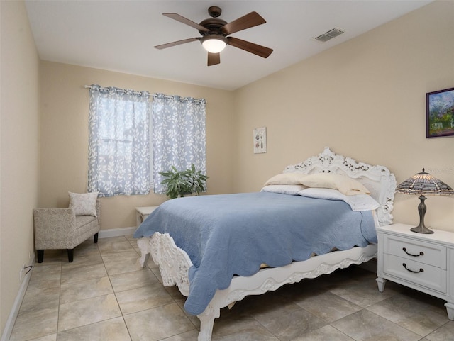 bedroom with ceiling fan