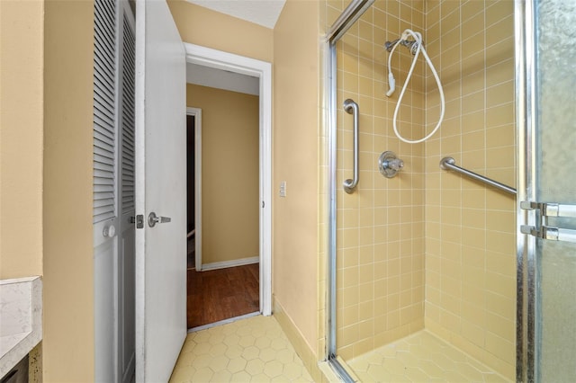 bathroom with an enclosed shower