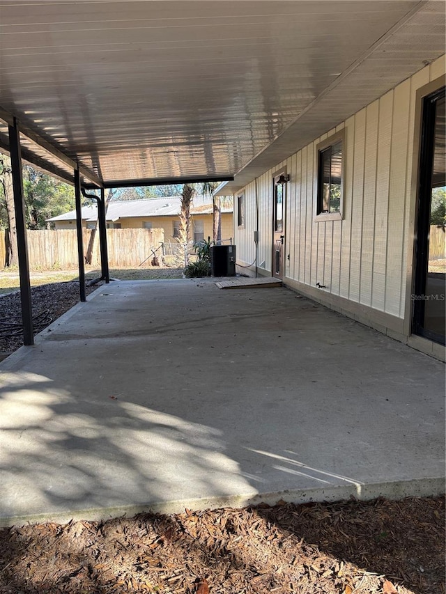 view of patio featuring central AC