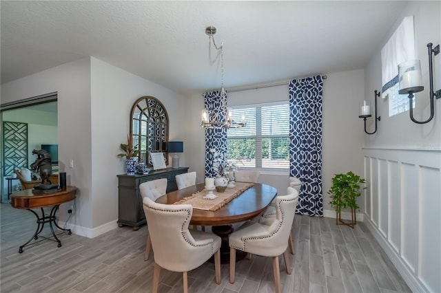 dining area with light hardwood / wood-style flooring