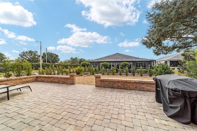 view of patio featuring grilling area