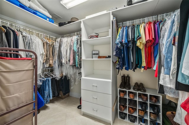 view of walk in closet