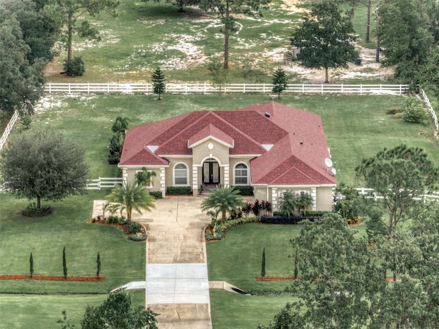 bird's eye view featuring a rural view