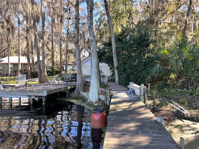 view of dock area