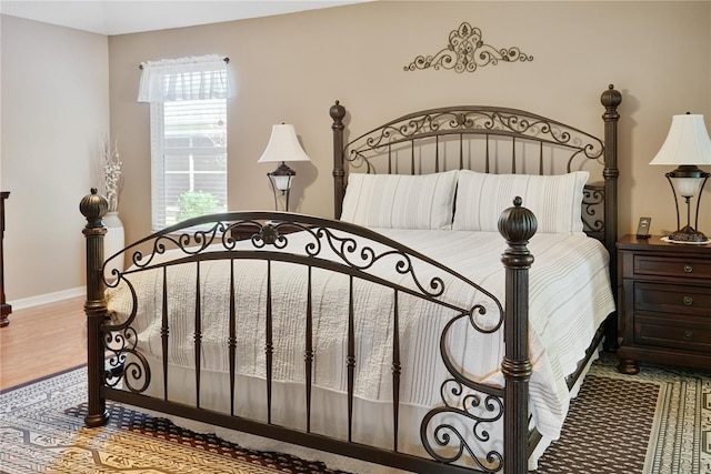 bedroom featuring light wood-type flooring