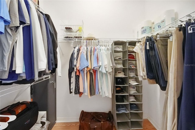 spacious closet with wood-type flooring