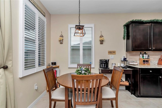 view of tiled dining room