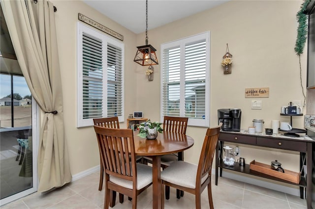 view of tiled dining area