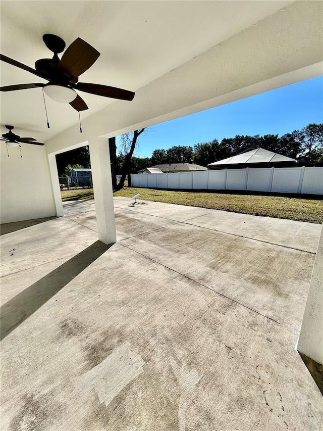 view of patio / terrace with ceiling fan