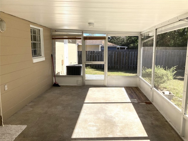 view of unfurnished sunroom