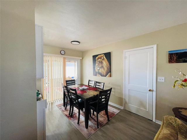 dining room with dark hardwood / wood-style floors