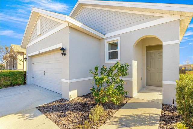 exterior space featuring a garage