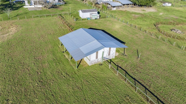 drone / aerial view with a rural view